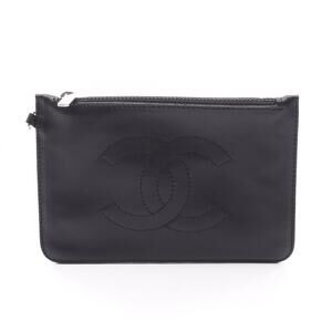 Chanel Coco Mark Handbag Pouch Lambskin (Sheepskin) Women's Black